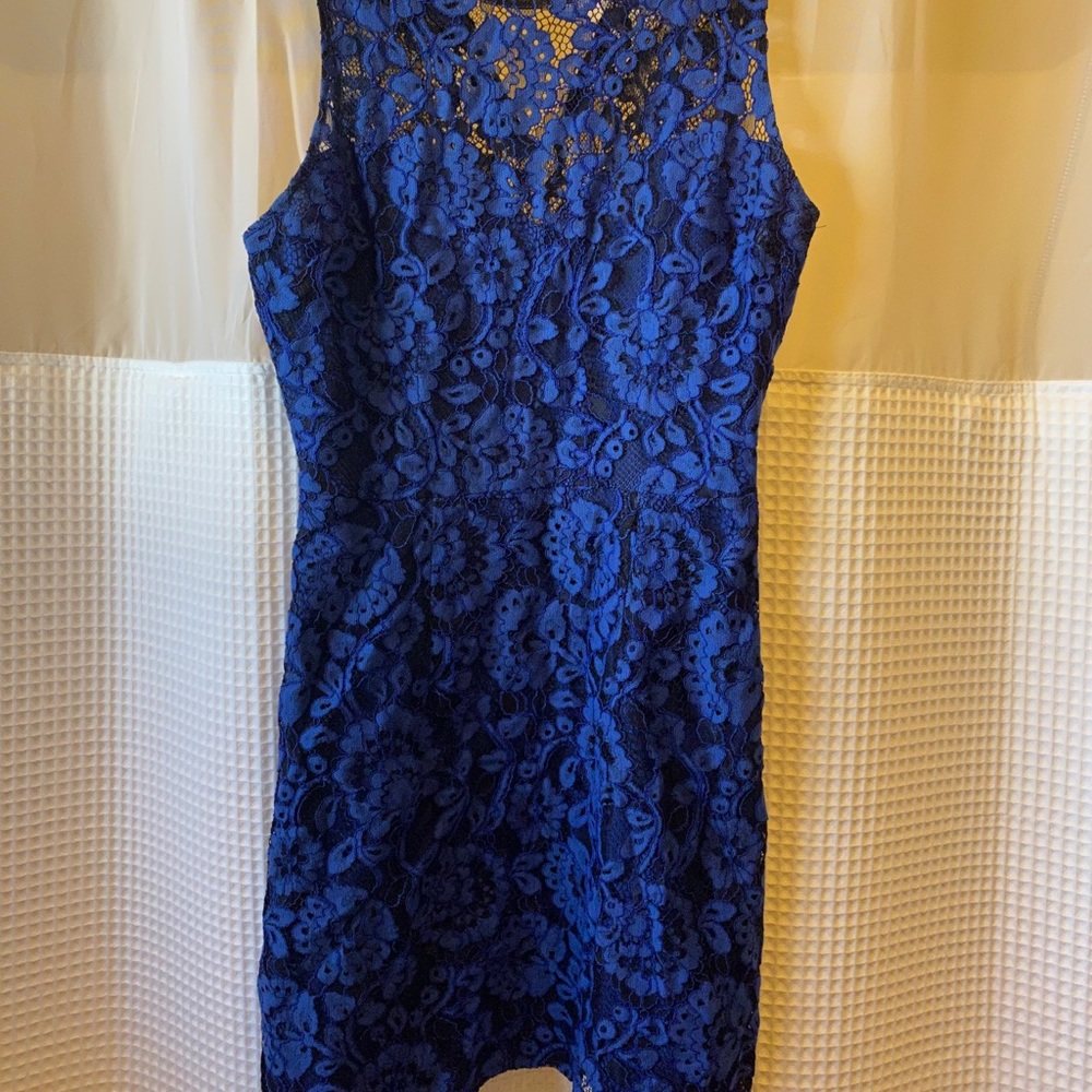 BB Dakota Blue Lace Mini Dress